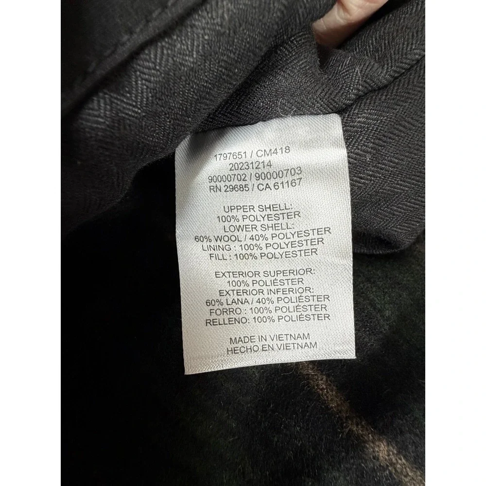 Pendleton Mens Vest XL Green Brown Striped Wool Blend Full Zip Puffer Cabin
